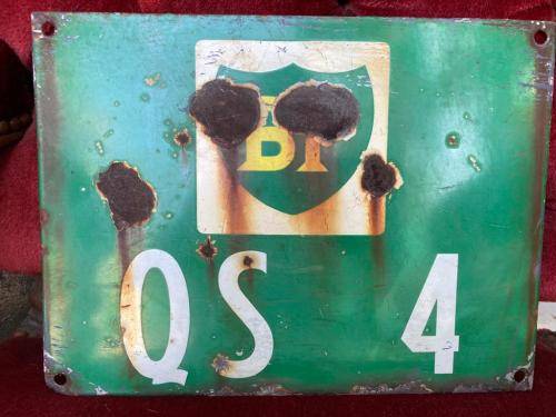 Pair Of Vintage BP Enamel Signs( 24 x 25.5 cm , 30.5 x 23 cm )