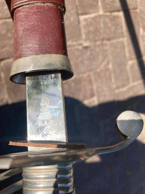 Sword : SAP Ceremonial Sword with Scabbard ( Blade by Solingen , Germany )