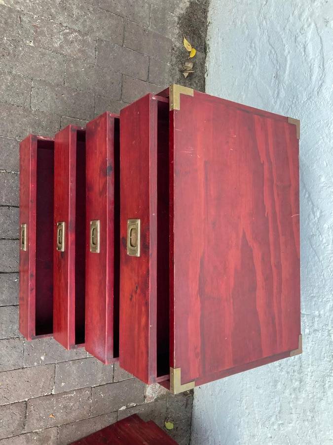 Pair of Drawer Cabinets with Brass Handles