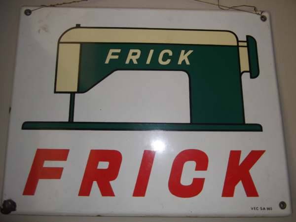 FRICK ENAMEL SIGN