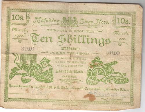 Mafeking Siege Note No 3910