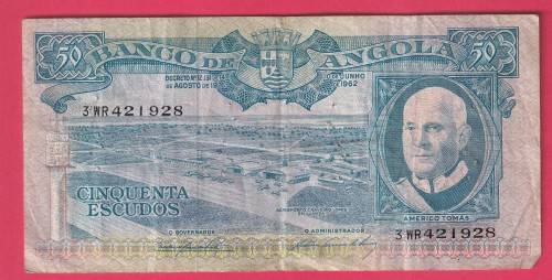 ANGOLA 1962 50 ESCUDOS  AND 1972 100 ESCUDOS