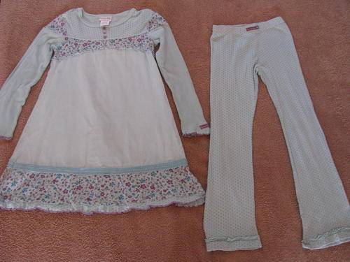 Turqouise NAARTJIE 2-piece set (long-sleeved dress and matching bottoms)