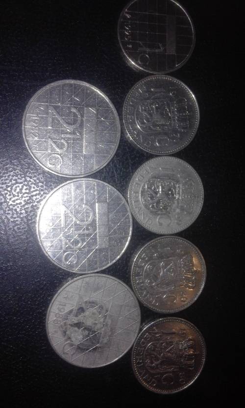 3* 2 1/5 G and 5*1G coins from Nederland