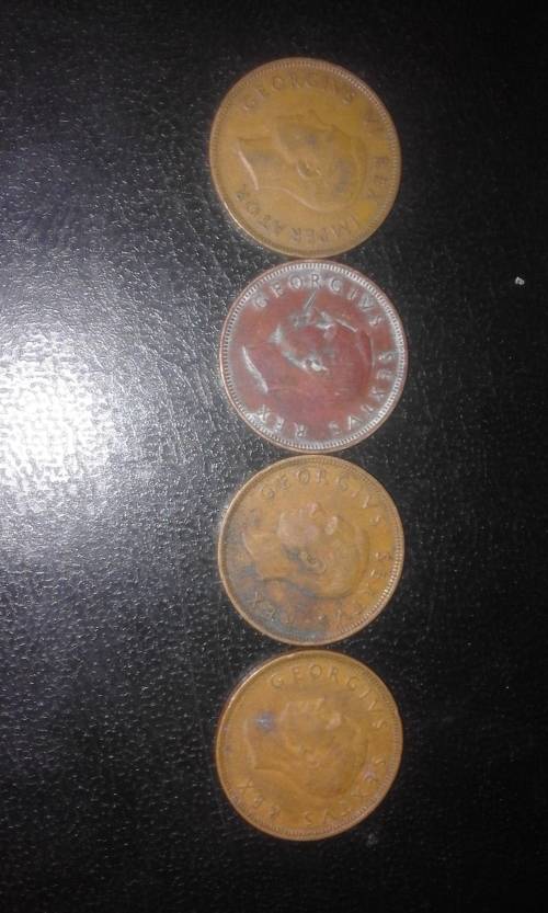 1943;50;51and52 half pennys from South Africa