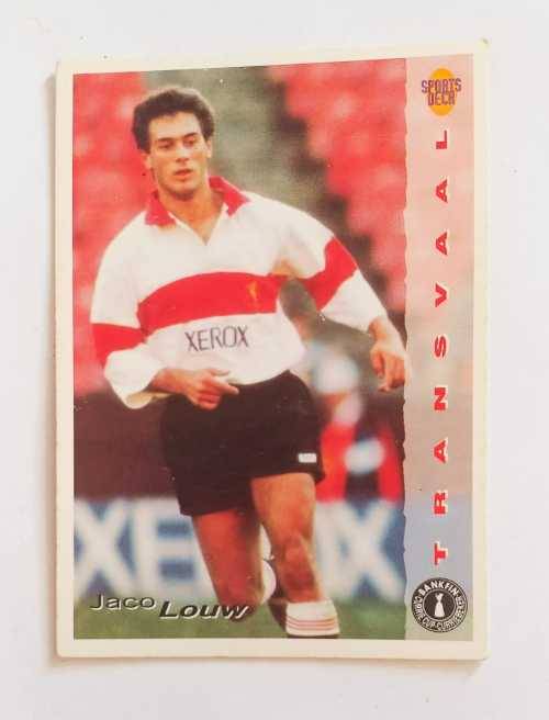 1994 sports deck rugby card no16 Jaco Louw Transvaal Lions