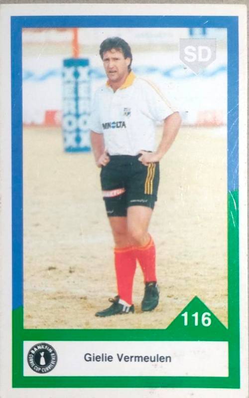 1992 Bankfin Currie cup sports deck rugby card no 116 Gielie Vermeulen Orange Free State Cheetahs