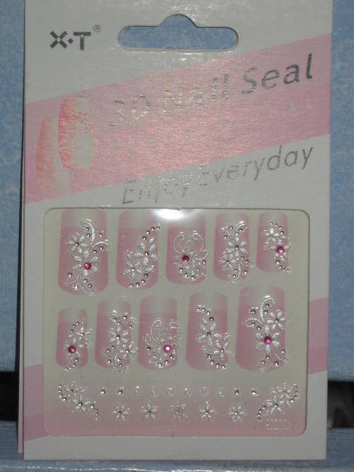 Beautiful 3d Nail Stickers with Rhinestone decoration Nail Art
