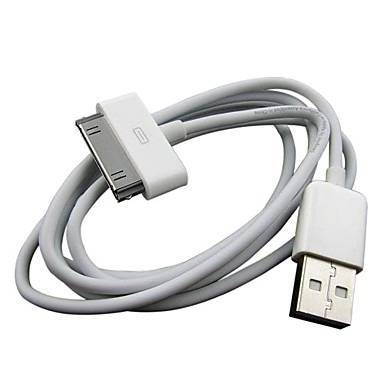 Apple 30pin Charging / Data sync usb cable for iPad 1/2/3, Iphone 3/4/4s, White 1.2m