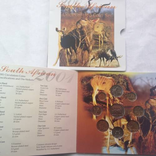 2001 UNCIRCULATED SOUTH AFRICA COIN SET ! BARGAIN !