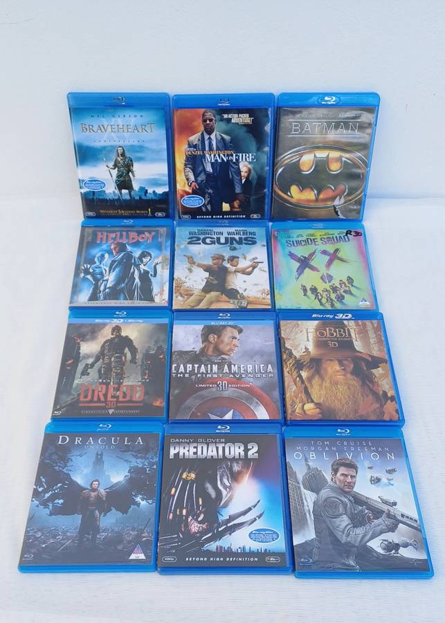 Bundle of 12 Blu Ray DVD's + 3D Active Glasses