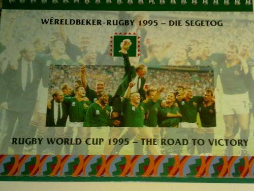 RARE 1995 RUGBY WORLDCUP ROAD TO VICTORY - CALENDER!!! @ GIVE AWAY!!!