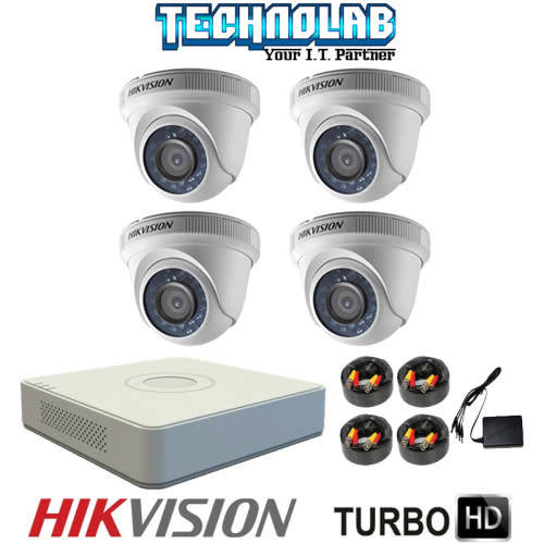 HIKVISION 4CH DVR AND 4 CAMERA DIY KIT - 720P