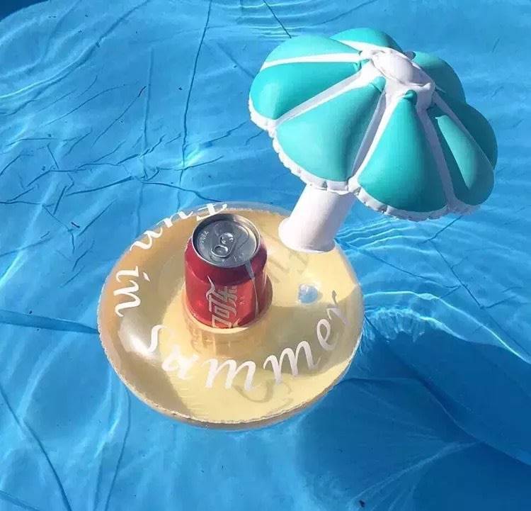 PVC Inflatable Pool Drink Holder with Umbrella
