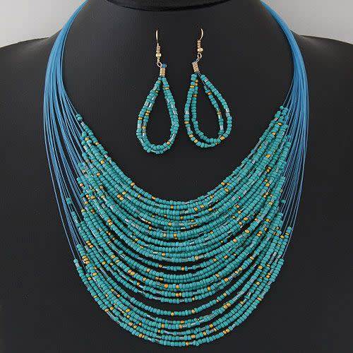 Crusader Beads Stylish Necklace and Earring Set - 4 Colours - CrAze Auction !