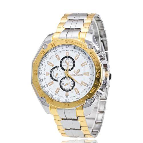 **New** Orlando Large Dial Mens Stainless Steel Business Watch, 4 Colours ~ ! Craze Auction !