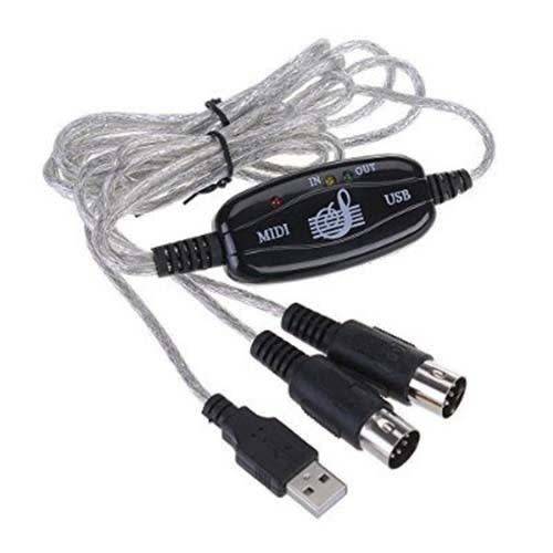 USB TO MIDI IN-OUT MIDI Interface Cable Converter PC to Music Keyboard Adapter Cord