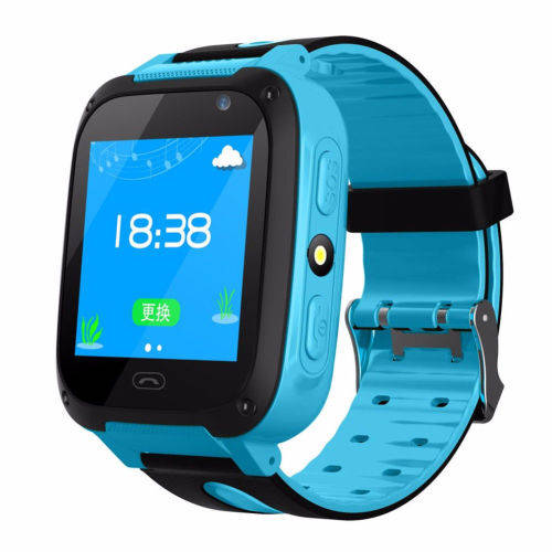 Kids Safe GPS Tracker Anti-lost SOS Call GSM Smart Watch Phone For Android IOS Blue