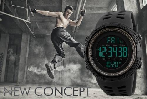 SKMEI (BLACK) Men's Multifunction Sport Watch Date Week Digital Wristwatch