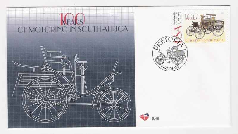 1997 RSA FDC No. 6.48 - 100 Years of Motoring in S.A.