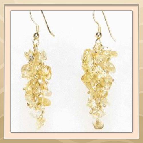 BEAUTIFUL NATURAL GOLDEN CITRINE GEMSTONE EARRINGS - NOVEMBER BIRTHSTONE