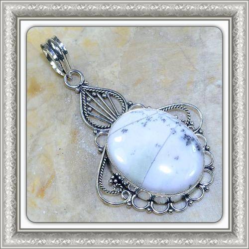 ***WONDER OF NATURE***DENDRITIC OPAL .925 STERLING SILVER PENDANT