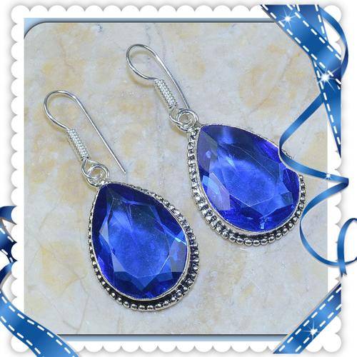 ***IRRESISTIBLE & LOVELY ***IOLITE EARRINGS IN .925 STERLING SILVER