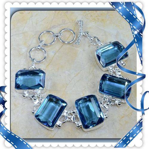 ***BREATHTAKING*** IOLITE GEMSTONE 925 SILVER BRACELET