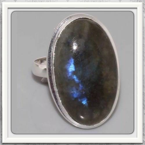 ***HOT NEW ARRIVAL*** NATURAL HANDMADE FIERY LABRADORITE GEMSTONE.925 SILVER RING SIZE 9.5