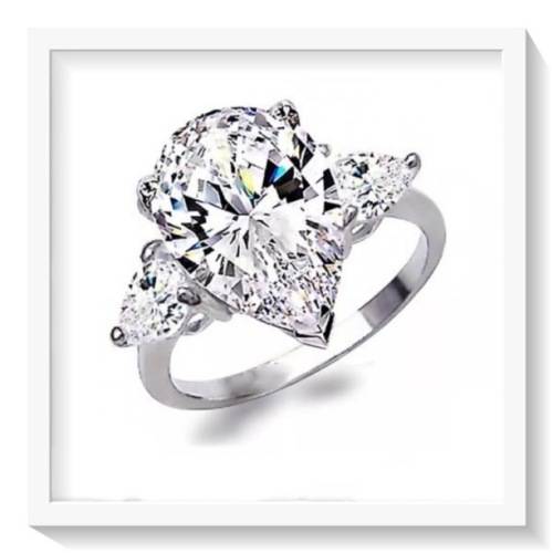 BREATHTAKING WHITE SAPPHIRE BIRTHSTONE ENGAGEMENT WEDDING .925 SILVER  RING SIZE 10