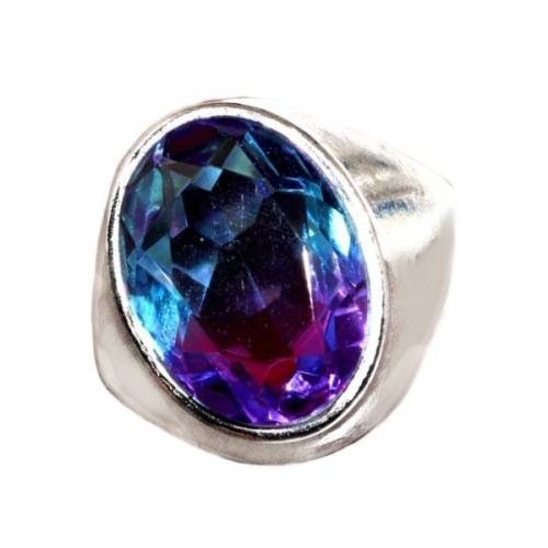Bi -Colour Tourmaline Gemstone Ring .925 Sterling Silver Size 7