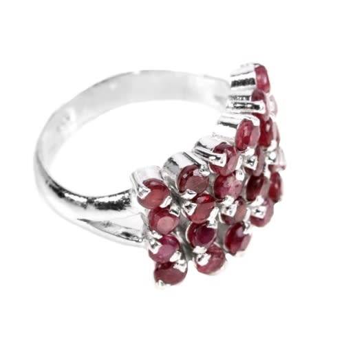 FANTASTIC GENUINE AAA BLOOD RED RUBY .925 SOLID S/ SILVER RING SZ 8