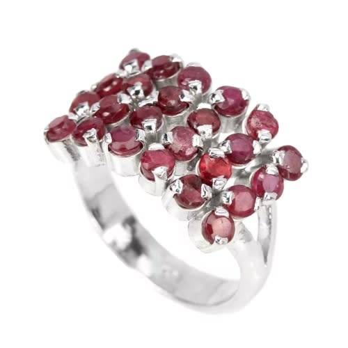 FANTASTIC GENUINE AAA BLOOD RED RUBY .925 SOLID S/ SILVER RING SZ 8