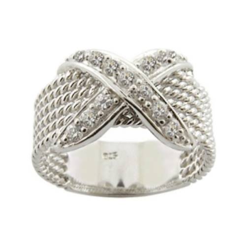DIAMOND CUT WHITE CUBIC ZIRCONIA .925 SILVER RING SIZE 9