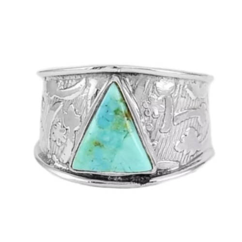 NATURAL MOHAVE TURQUOISE GEMSTONE  SOLID .925 STERLING SILVER RING 9
