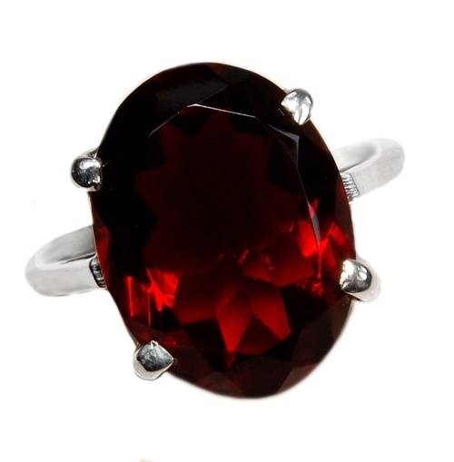 6 CT FIRE GARNET SOLID .925  STERLING SILVER  RING SIZE 8