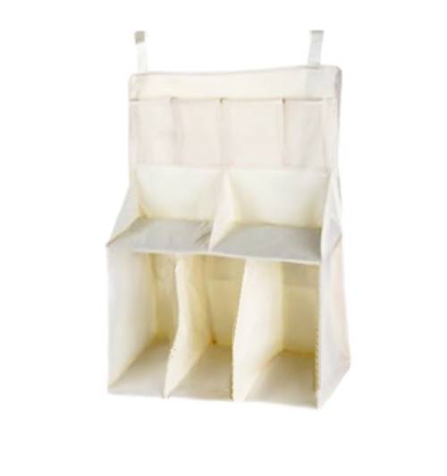 INCREDIBLE FIND BABY BEDSIDE/wall hanging BAG- WATERPROOF POLYESTER CREAMY- WHITE