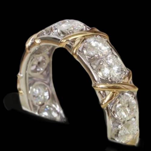 White Sapphire Engagement, Promise Ring  .925 Silver Filled Ring Size US 5 / UK I / J