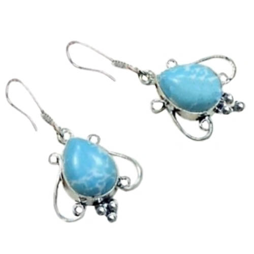 Beautiful Larimar .925 Silver Earrings