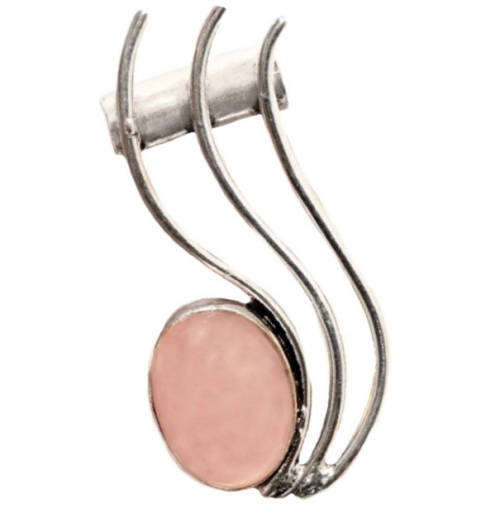 Natural Rose Quartz .925 Sterling Silver Pendant