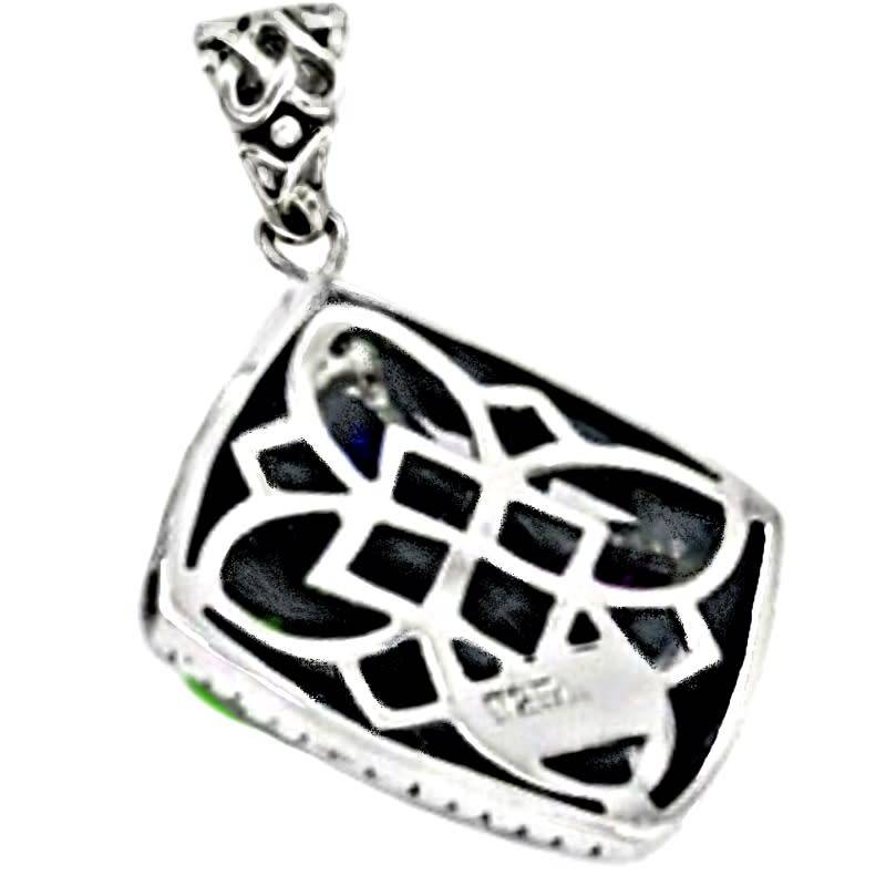 7.60 cts South Western Arizona Multi Copper Turquoise, Lapis Laz Solid .925 Sterling Silver  Pendant
