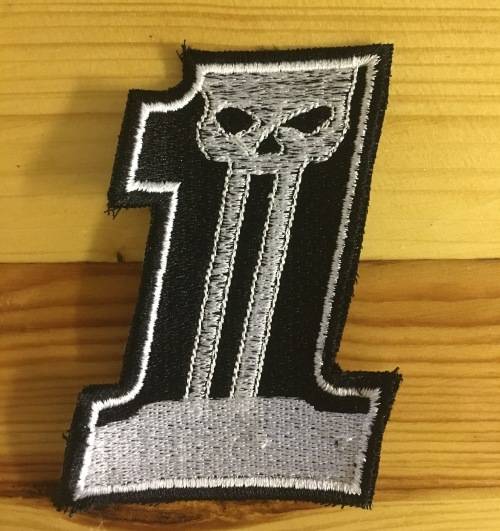 Biker Scull no 1, plain badge patch