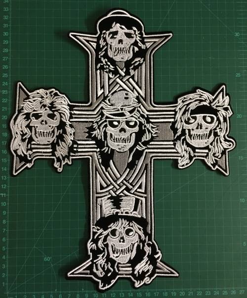 Guns N Roses Cross Patch Badge - Large 33cm x 27cm