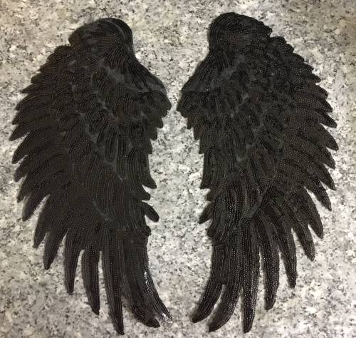 BDGBW LARGE Sequins wings patches - set of 2 wings Each wing 34cm x 17cm