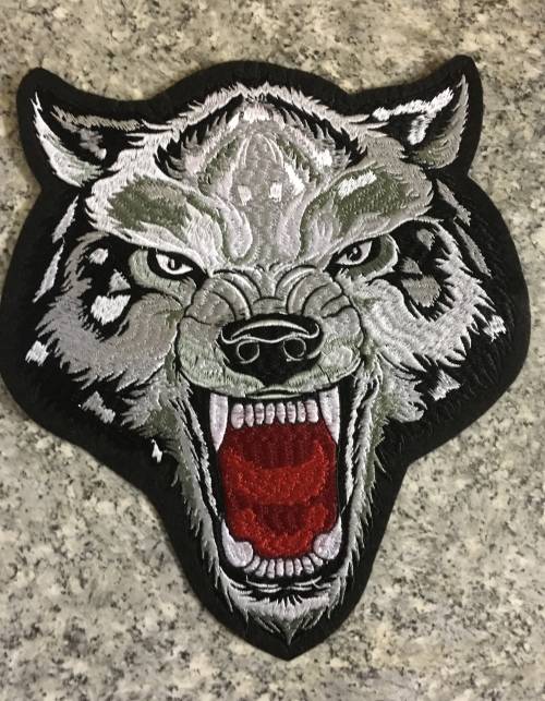 BDG1043 LARGE WOLF back badge patch