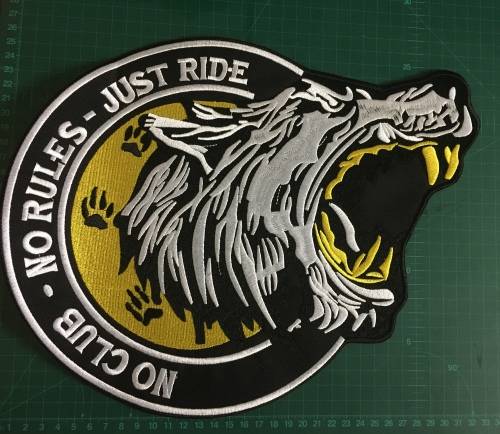 Large Yellow Wolf Badge Patch 33cm x 26.5cm