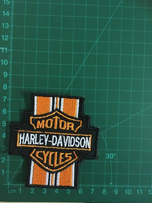 BDG1152 H D stripes in orange and white badge patch