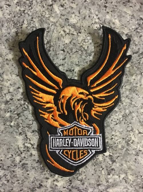 BDG1146 H D  Eagle badge patch in orange 17.5cm x 13.5cm