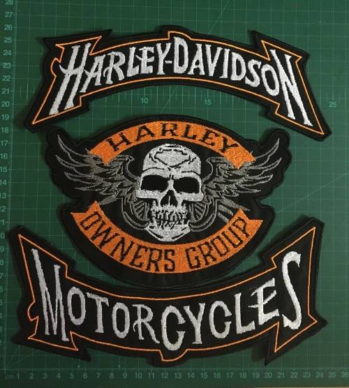 BDG HOG Skull badge patch set with rockers