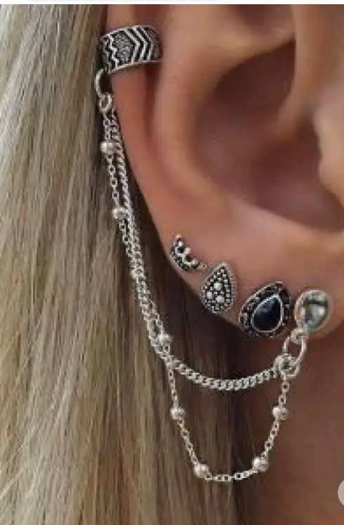 Bohemian earring set cuff - 4 piece fashion jewellery